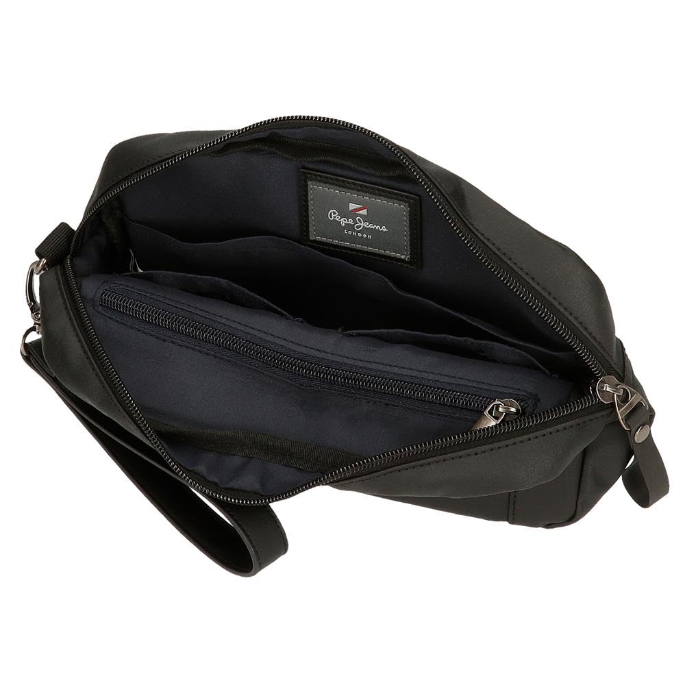 Pepe Jeans Dortmund Bolso de Mano Gris 24,5x15x6 cms Algodón, Poliéster y PU. 2,21L by Joumma Bags