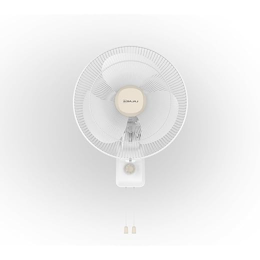 Bajaj Shield Series Robusto High Speed 400MM Wall Fan for Home | DuraStorm Technology | Surge Protection | 100% Copper Motor | High Air Delivery | 3 Years Warranty ?Beige & White?