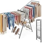 APEXCHASER Ultra Thin Drying Rack – Foldable Clothes Drying Rack with Enhanced Capacity - Convenient and Space-Saving, with Adjustable Wings, Grey