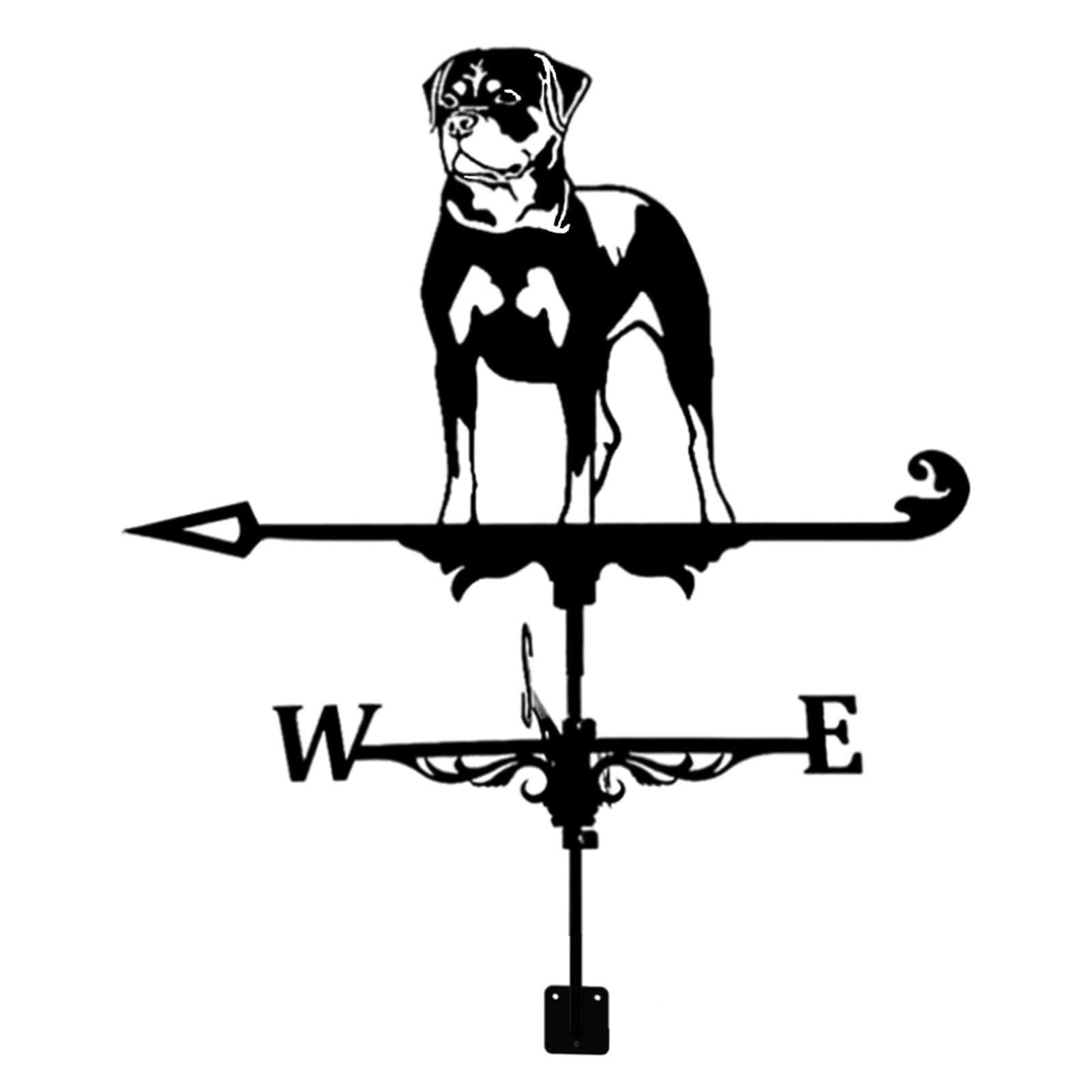 ANCHA Store Rottweiler Weathervanes, Dog Wind Direction Indicator, Stainless Steel Paint, DIY Assemble Garden Roof Decoration