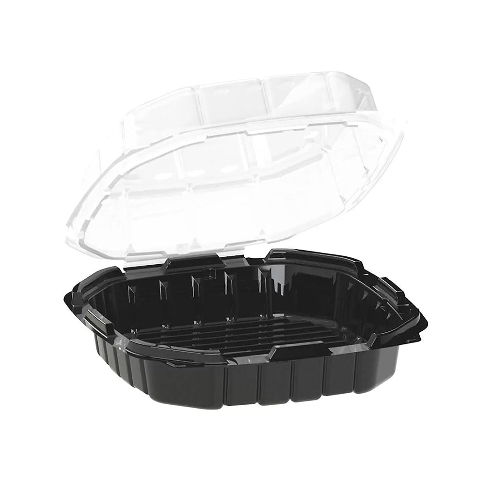 Anchor Packaging 4669020 Blk/Clr 9 in. Sq x 3 in. Container - 100 / CS