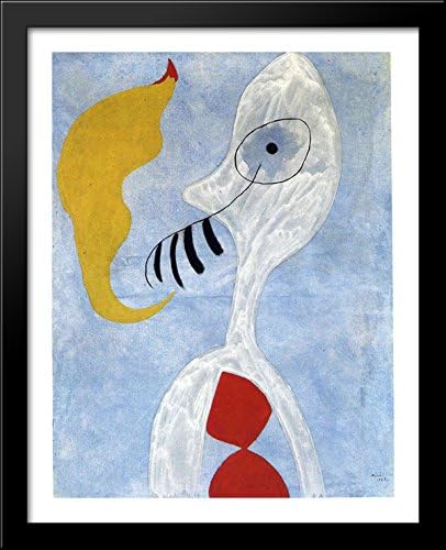 Smoker Head 28x36 Large Black Wood Framed Print Art by Joan Miro