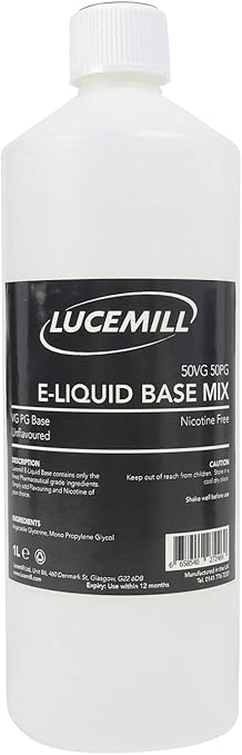 1 Litre Vg Pg Premixed 50 50 Base Diy Mixing High Purity Glycerine Glycol Liquid Amazon Co Uk Health Personal Care