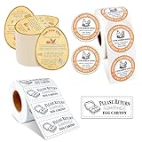 3 in 1 Total 1850pcs Farm Fresh Egg Stickers Set Including 250pcs Handing Instruction Cards,800pcs 2” Round Unwashed just got Laid Carton Stickers,800pcs Rectangular Please Return Egg Carton Labels