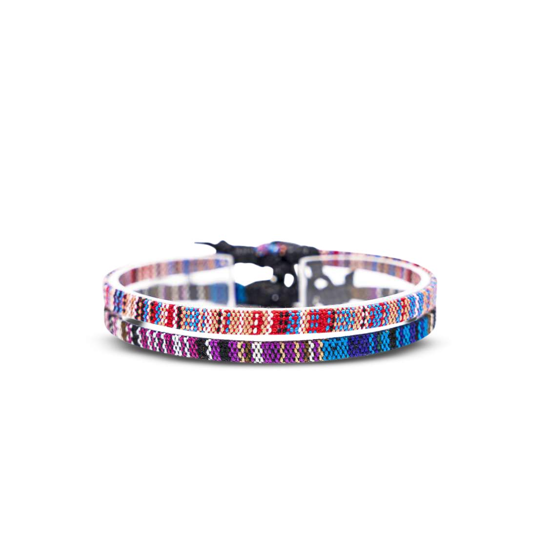 Made by Nami Surfer Fußband 2-er Set Damen & Herren - Dünnes Boho Hippie Ethno Fußkettchen - Handmade Strand Festival Accessoires - 100% Wasserfest & Verstellbar - 100% ökol. Baumwolle (Multi & Lila)