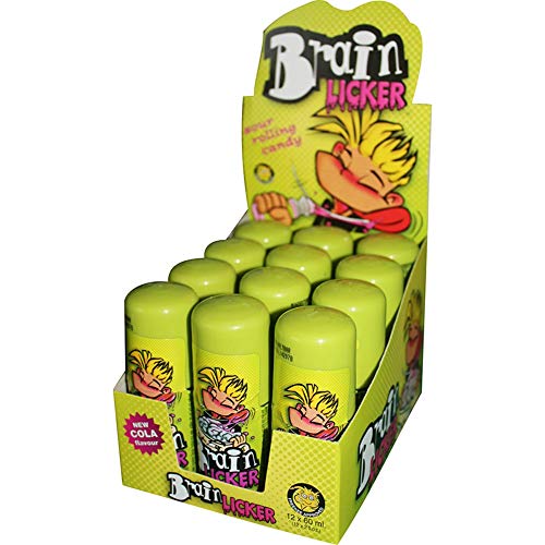 Lote de 12 Botes con Caramelo Líquido'Brain Licker Rollon'. Golosinas y Dulces. Regalos Originales para Niños y Niñas. Detalles Bodas, Bautizos, Comuniones y Cumpleaños. DS.