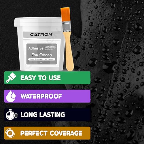 Image of Catron Transparent Waterproof Glue for Leakage, Epoxy Resin floor paint, Crack Seal Waterproofing Agent for Roof, Walls, Tiles Solution, Indoor and Outdoor Pro Strong Adhesive Sealant (1 Kg /Litre)