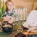 NIKKY HOME Hanukkah Menorah, Metal Jewish Candle Menorah, Artistic Candles Holder Fits All Standard Chanukah Candles Antique Design for Spiritual, Religious & Home Decor - Green