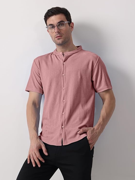 Image of GRECIILOOKS Men's Polycotton Regular Fit Casual Shirt | Stylish | Printed | Solid | Short Sleeve | Trendy (Available in Plus Size)