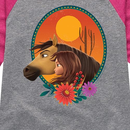 HYBRID APPAREL Spirit Riding Free - Spirit Lucky Portrait - Toddler and Youth Girls Raglan Graphic T-Shirt3