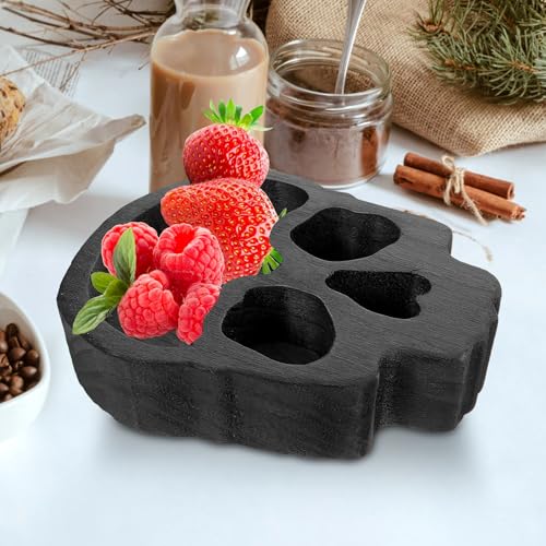 Cuenco de calavera de madera Toyvian para servir dulces sin ensuciar 8