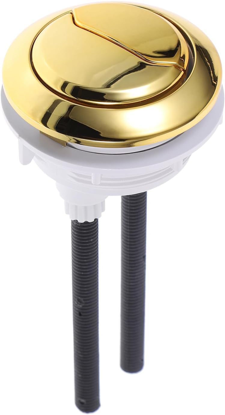 Niltracy Multicolor Dual Flush Toilet Push Button,48Mm Flushing Toilet Button Thread Diameter,Adjustable Top Push Button Toilet Tank Button Replacement,Toilet Valve Toilet Accessories-Golden