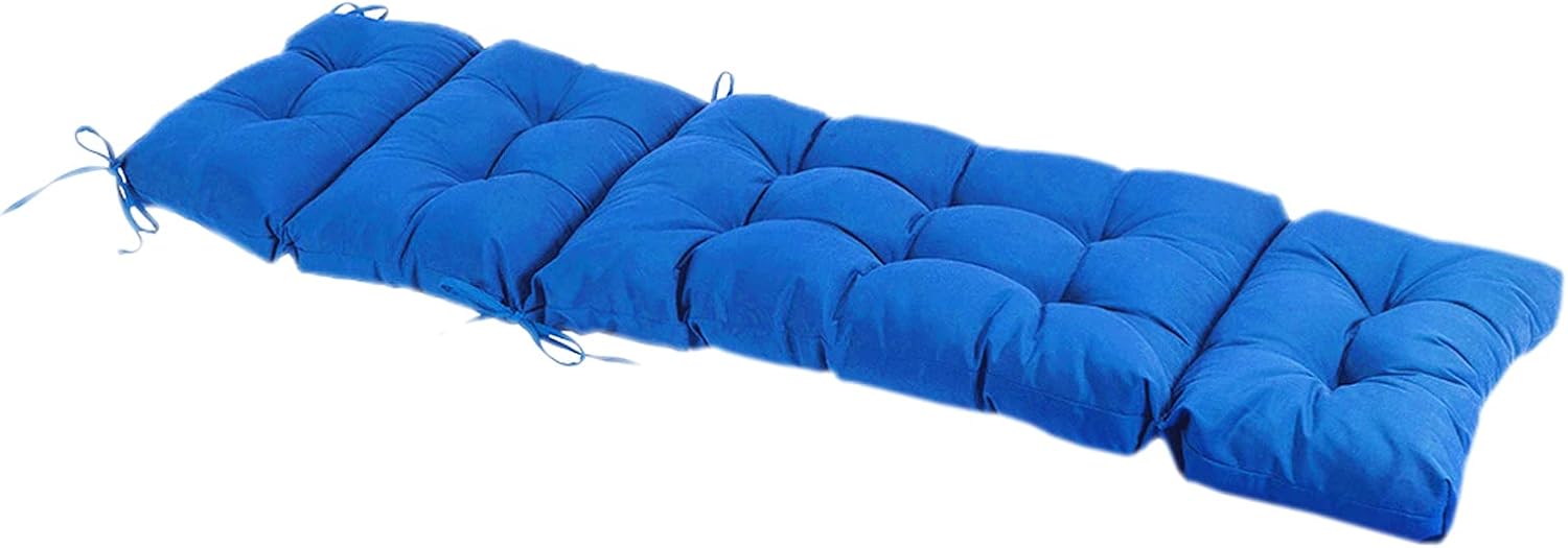 QILLOWAY Outdoor Chaise Lounge Cushion 74x22x4 Inch, Waterproof Weather Resistant Replacement Pad for Patio Pool Furniture, Marine Blue