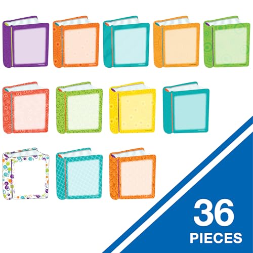 Image of Carson Dellosa 36-Piece Book Cutouts, Colorful Cardstock Library Decor for Back to School, Bulletin Board, Posterboard, Name Tags, Labels, and Classroom Decorations