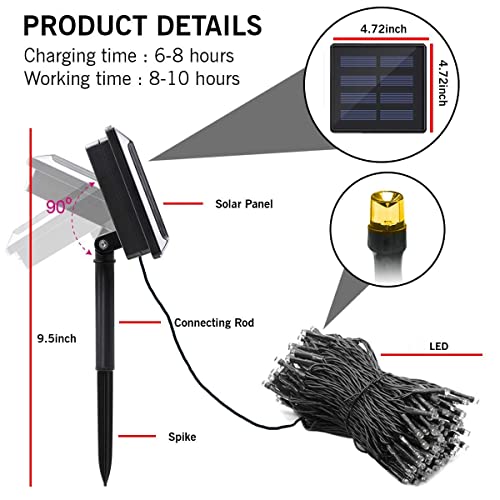 Image of XERGY Waterproof Solar Powered Led String Light for Outdoor Decoration,Solar Ladi, 120 Led'S (Warm White)