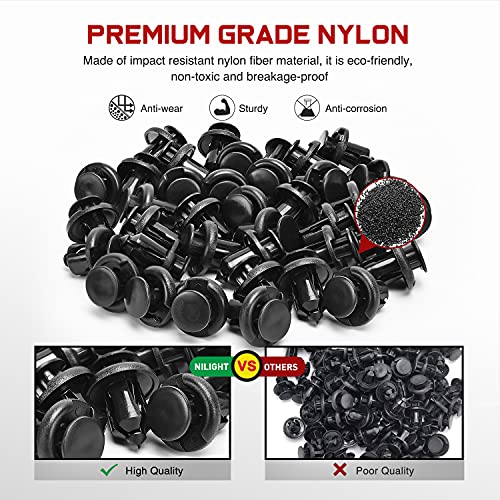 Nilight 100Pcs Front Bumper Push-Type Retainer Clips-91503-Sz3-003 10Mm,1Pc Bonus Fastener Remover For Honda And Acura #TOP2