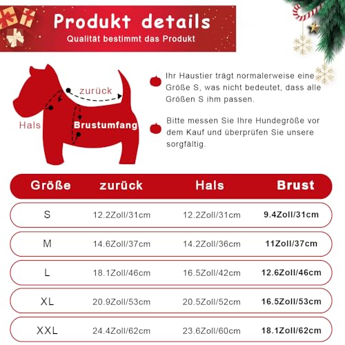 LATRAT Weihnachten Hundepullover,Hundepullover,Weihnachts-Elch-Kleidung, Weihnachts-Kostüm, Warm Welpe Klein Mittel Hunde (S, Rot-Elch)