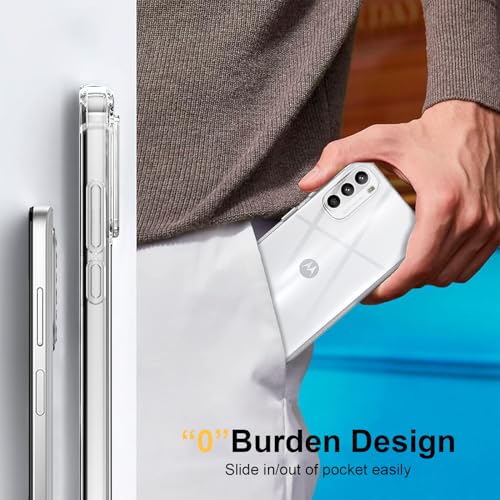Image of Lustree Back Cover Transparent Case Compatible with Motorola G52 /G82 | Clear + TPU Case with 4 Corner Air Cushion Protection & Camera Protection | Slim& Stylus Cover