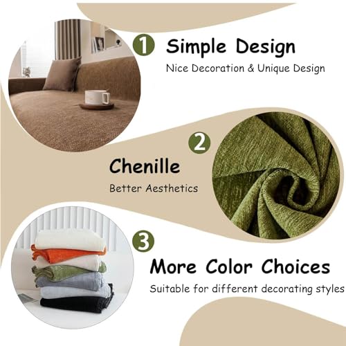 Housse de canapé protectrice en chenille lavable et durable - 4