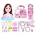 Peine de Maquillaje para niños Muñeca de Pelo Juguete Maquillaje Peluquería Princesa Juguete Chica Juguete Cabeza para Maquillar Y Peinar para Niñas A Partir De 3 Años