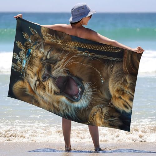 Serviette de plage à séchage rapide légère douce Royal Lion Cub - 6