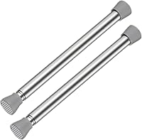 Vista 17 de Barras de tensión para ventanas de 28 a 48 pulgadas, barras de cortina negras, sin perforación, barra de cortina ajustable, barra de tensión