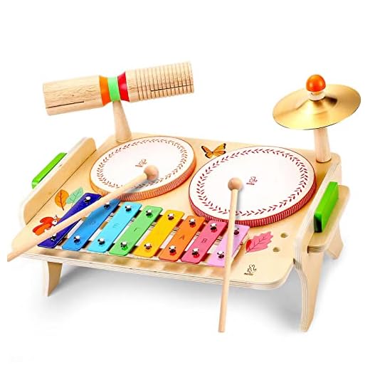 oathx Kids Drum Set, Baby Musical Instruments Toys for Toddlers, 7 in 1 Wooden Xylophone Toddler Drum Set Percussion Instruments Musical Toys Birthday Gifts for Children Boys and Girls