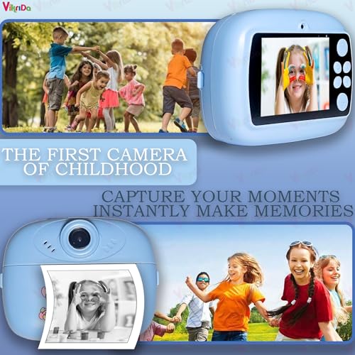Image of VikriDA Instant Print Camera for Kids | 1080P HD Digital Video Camera with Built-in Printer | Instant Photo - Multicolor