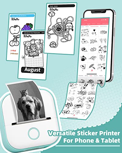 Memoking T02 Portable Small Printer With 3 Rolls Paper, Sticker Printer Machine And Diy Journal Kit #TOP2