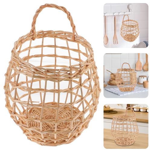 Cesta tejida de ratán hecha a mano en tono beige para una cocina organizada y sofisticada 8