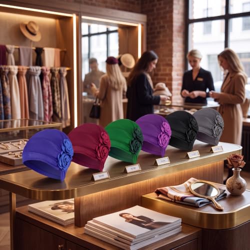 Image of SATINIOR 6 Pack Head Wraps Turbans for Women Flower