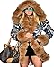 Produktbild Roiii Winter Frauen Parka Jacken Rose Schatten Mantel Schwarz Schatten Faux Pelz Kapuzen Outwear über Mantel EU PLUS GRÖSSE 36-44-50 (One Size, Brown)