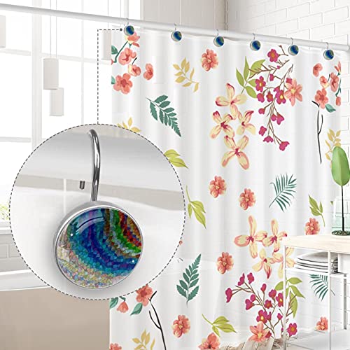 Crochets rideau de douche acier inoxydable anneaux salle de bain triangle mosaïque x12 - 5