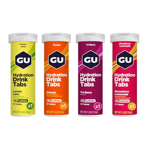 GU Energy Hydration Electrolyte Drink Tablets, Enhanced Endurance Sports Drink for Running, Cycling, Triathlon, 4-Count (48 Servings), Assorted Flavors