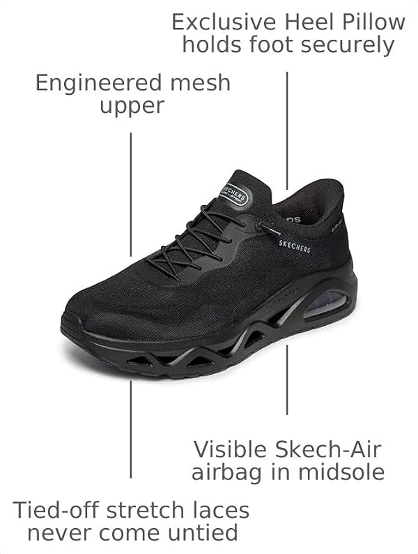 Skechers Men's Air Gliders Sketch-air Hands Free Slip -Ins, Black/Black, 14 by Skechers - Used condition - Image 3