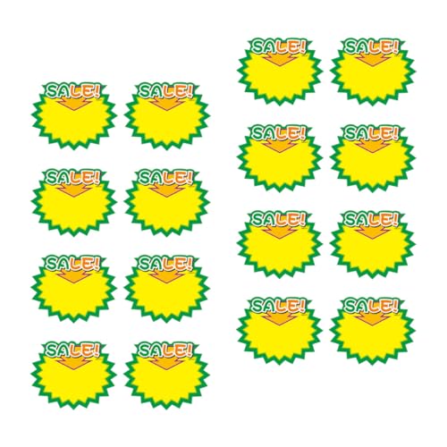 GARVALON 50 Etiquetas de Precios de Papel Resistentes para Tienda Minorista, Carteles Promocionales para Supermercado y Señalización, Adhesivas para Productos y Ofertas