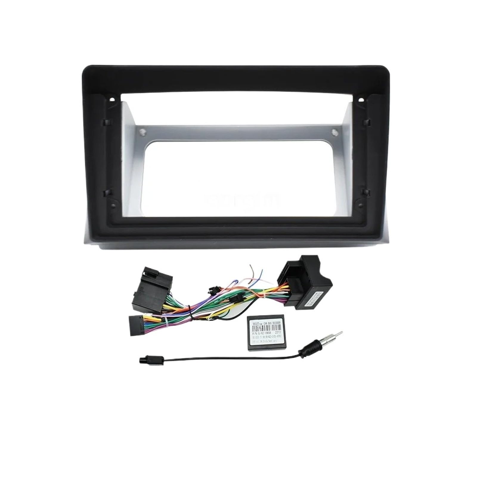 Radio Panel Set Para VW Para Multivan T5 2003-2015 Marco Salpicadero Radio Coche Panel Estéreo 9 Pulgadas Adaptador Cable Alimentación Kit Montaje Canbus Fascia Marco