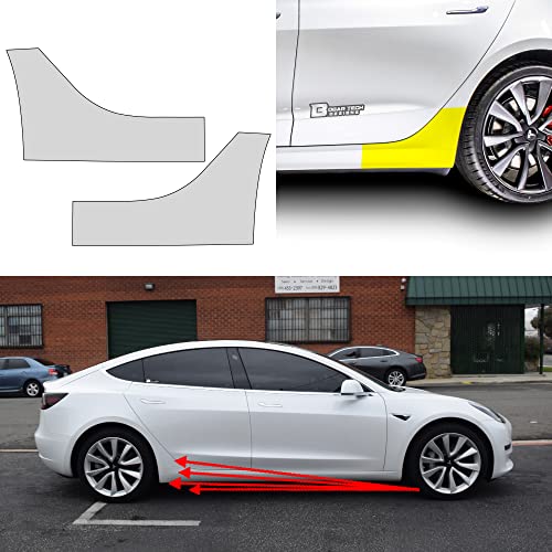 BOGAR TECH DESIGNS - Pre Cut Paint Protection Film Lower Rear Door Clear Bra PPF Decal Film Kit Compatible with Tesla Model 3 2017-2023