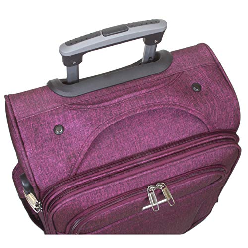 Dejuno Aurora Lightweight Denim Spinner Luggage, Burgundy, 3-Piece Set4