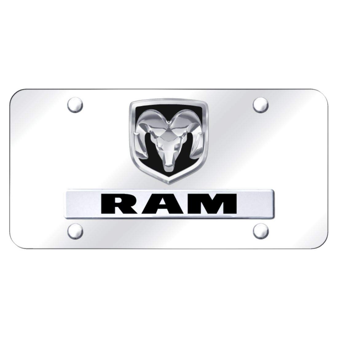 Dodge CarBeyondStore Black Dodge RAM Logo Front License Plate Frame Stainless Steel Mirror Mopar
