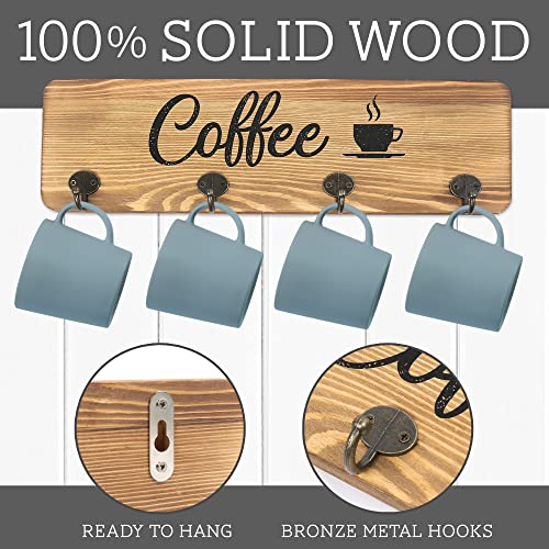LotFancy Coffee Cup Holder, Wall Mounted Mug Rack