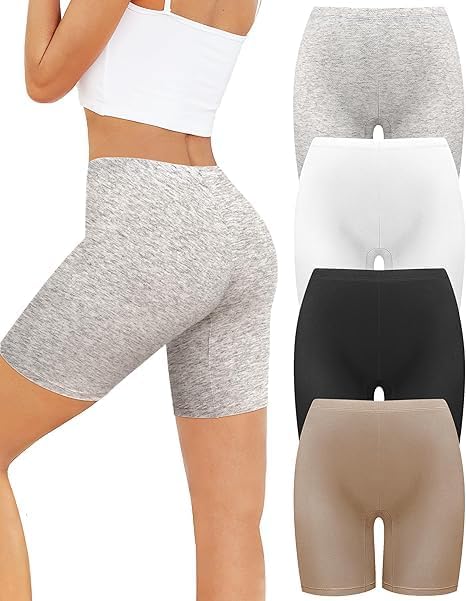 SunFlux®Women's Seamless Boxer Shorts Underwear Ladies Shorts,Female Boyshorts Women's Ice Silk Seamless No Show line Boyshorts,4 Pack-image-9