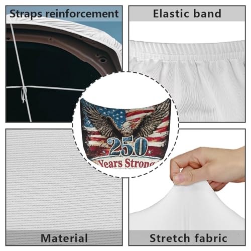 Image of 250 Years Eagle American Flag Print Car Hood Cover Auto Hood Flag Design, 59.05 inchx39.37 inch, Engine Cover Premium Sublimation Print Car Hood Flag with Elastic Band