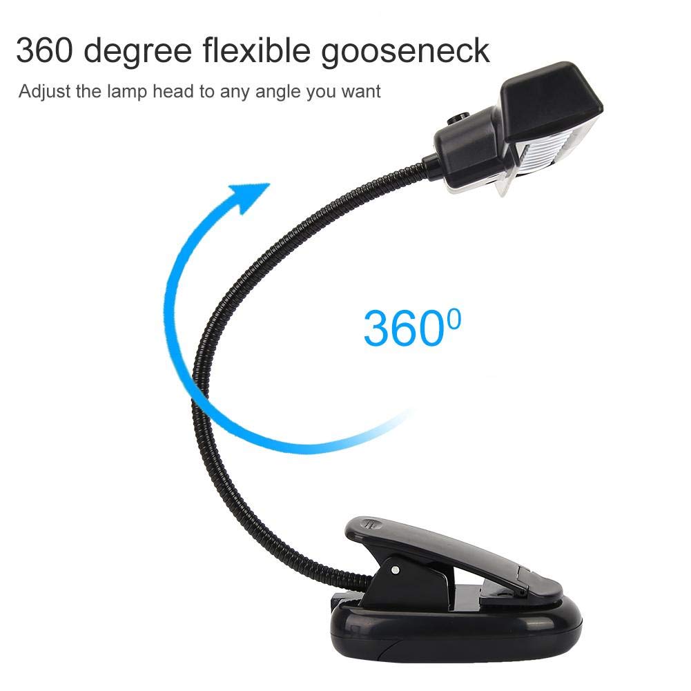 Drfeify Clip On Music Stand Light, Lámpara LED Flexible para Atril, Piano, Orquesta, Escritorio