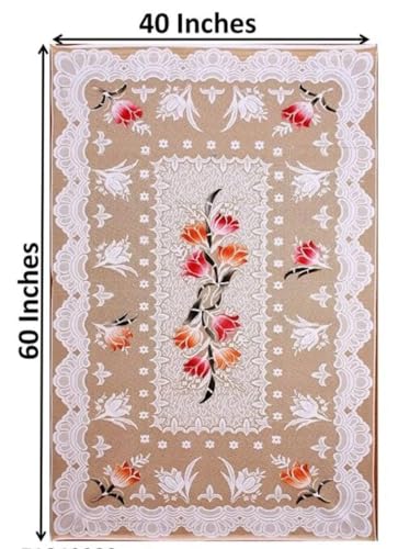 Image of Sofa Cover with Table Cover 3 Seater and 2 Seater, 5 Seater Cotton Net Panels for Home Office Living Room Sofa Couch, 3+2 Slip Cover for Furniture Protector (Beige Flower)