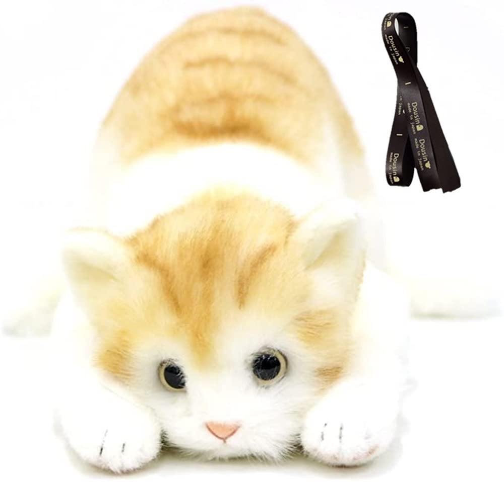 Amazon.co.jp: 童心タグリボン付き 日本製 リアルな猫のぬいぐるみ  