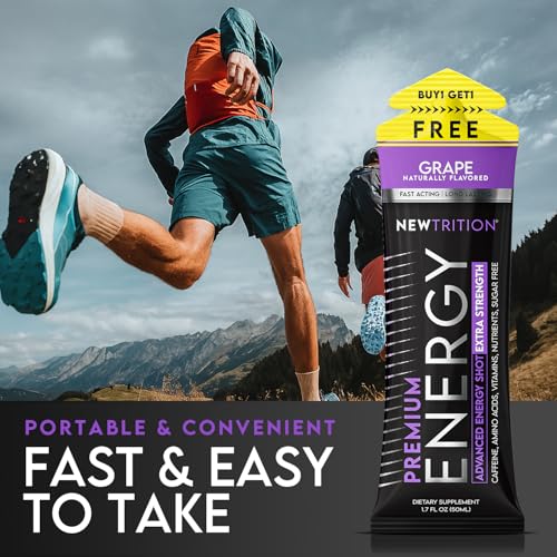 Image of NewTrition Extra Strength Energy Shots 1.7 fl oz - 250mg Caffeine with B Vitamins & Amino Acids, Sugar-Free Zero Calorie Vitamin Energy Drink for Focus & Endurance (Pack of 24, 4 Flavors - Mixed 1)