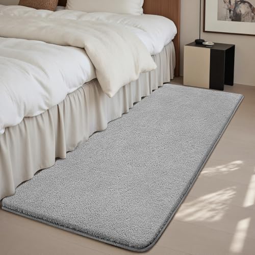 Sour Lemon Teppich Wohnzimmer Grau Teppich Schlafzimmer 80x150 cm Kurzflor Waschbar rutschfest Flauschig Teppiche Gegend Läufer Teppiche Carpet für Jugendzimmer Kinderzimmer