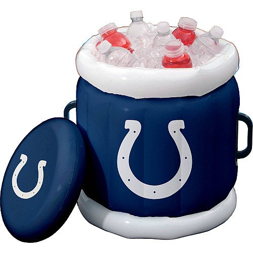 Indianapolis Indy Colts Team Logo Inflatable Cooler with Two Carry Handles and Removable Lid