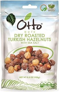 Otto Nuts - Dry Roasted Turkish Hazelnuts with Sea Salt, Non-GMO Naturally Vegan Snack | 5.5 OZ with Resealable Bag